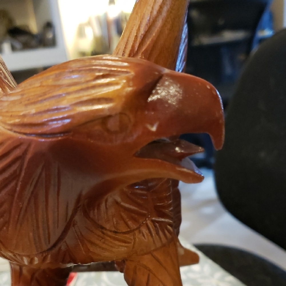 Handcrafted Wooden Bird Sculpture